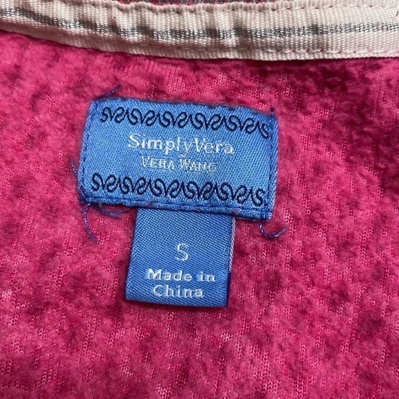 Simply Vera Vera Wang Sweatshirt Pink Gray Heart Small - Picture 7 of 9